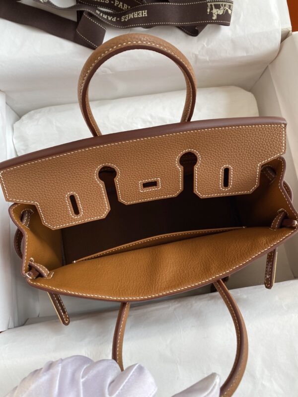 Hermes Birkin Hand-Stitched Handbag - Brown (Golden Buckle) - Image 4