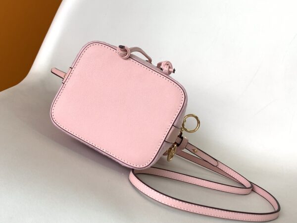 Fendi Mon Tresor Mini FF Embroidered Bucket Bag - Pink - Image 3