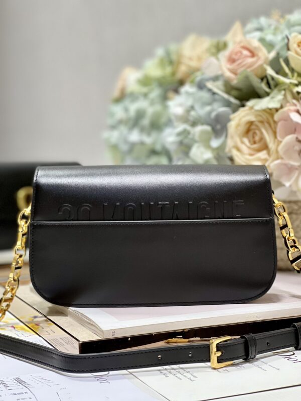 Dior Montaigne Avenue Enamel Chain Handbag - Black - Image 4