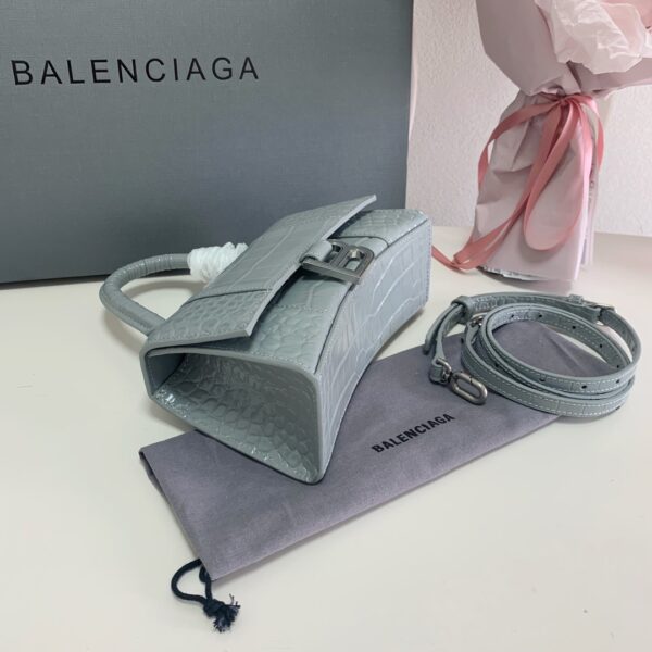 Balenciaga Crocodile Small Hourglass Bag - Gray - Image 3