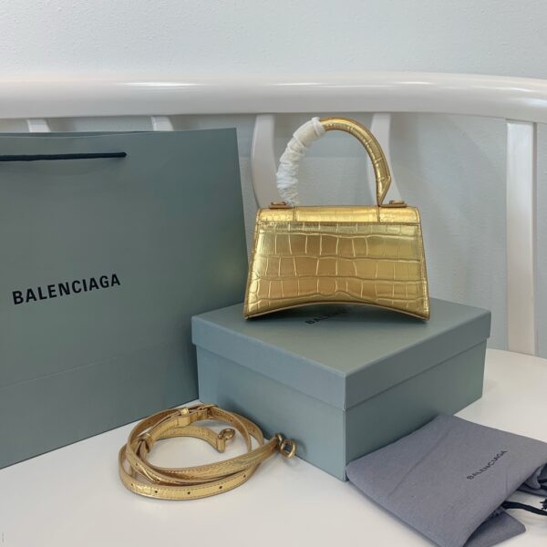 Balenciaga Crocodile Small Hourglass Bag - Gold - Image 3