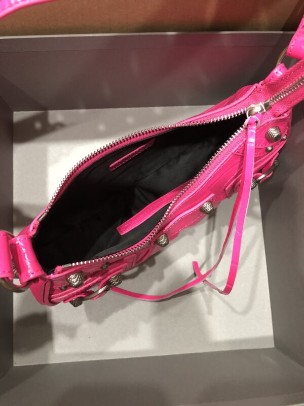 Balenciaga Le Cagole Half-Moon Small Armpit Dumpling Bag - Shocking Pink - Image 2